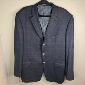Pal Zileri Plaid 100% Wool Blazer 48R
